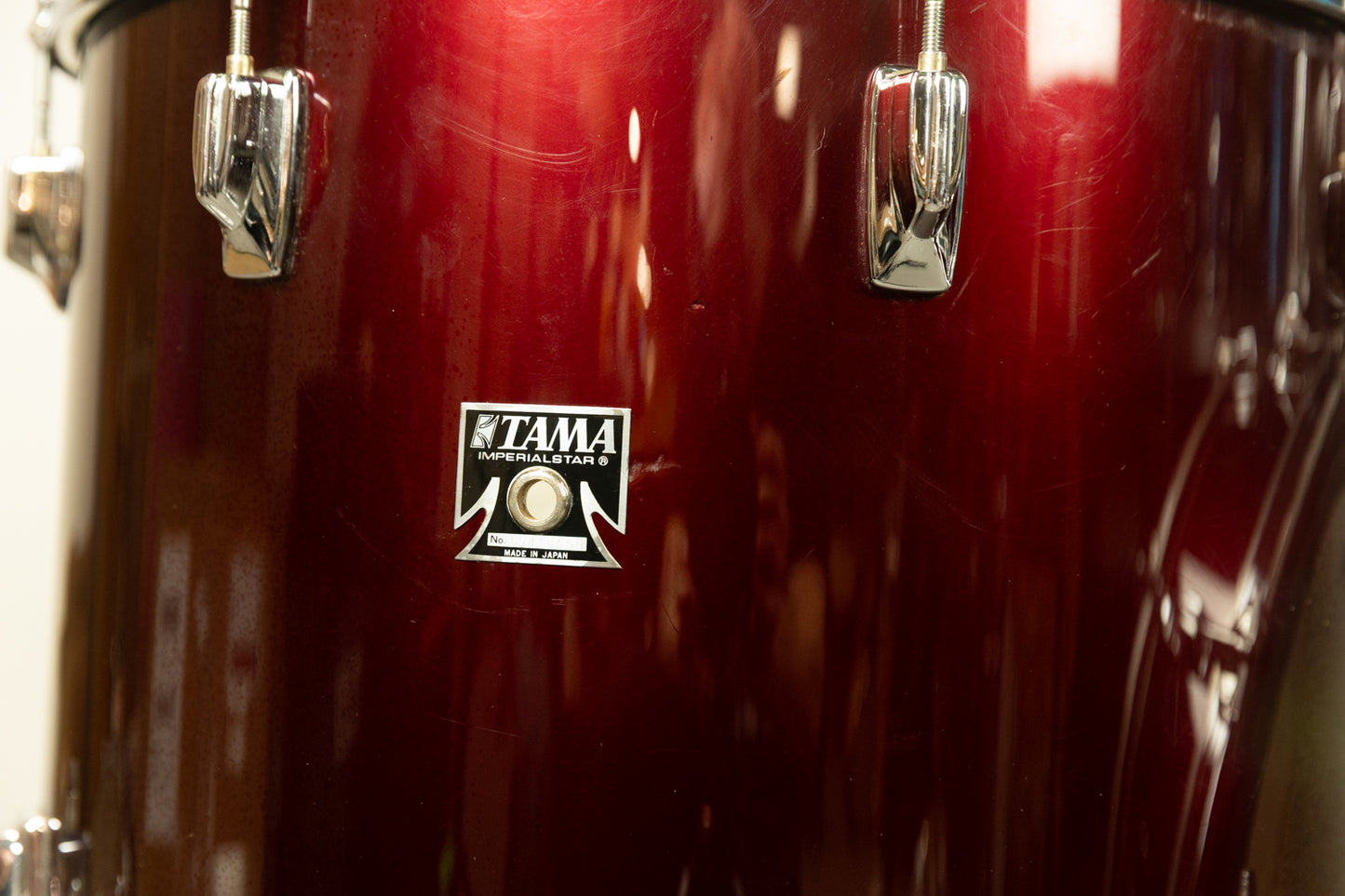 1980s Tama Imperialstar Wine Red 14x26 14x15 and 16x18 Drum Set