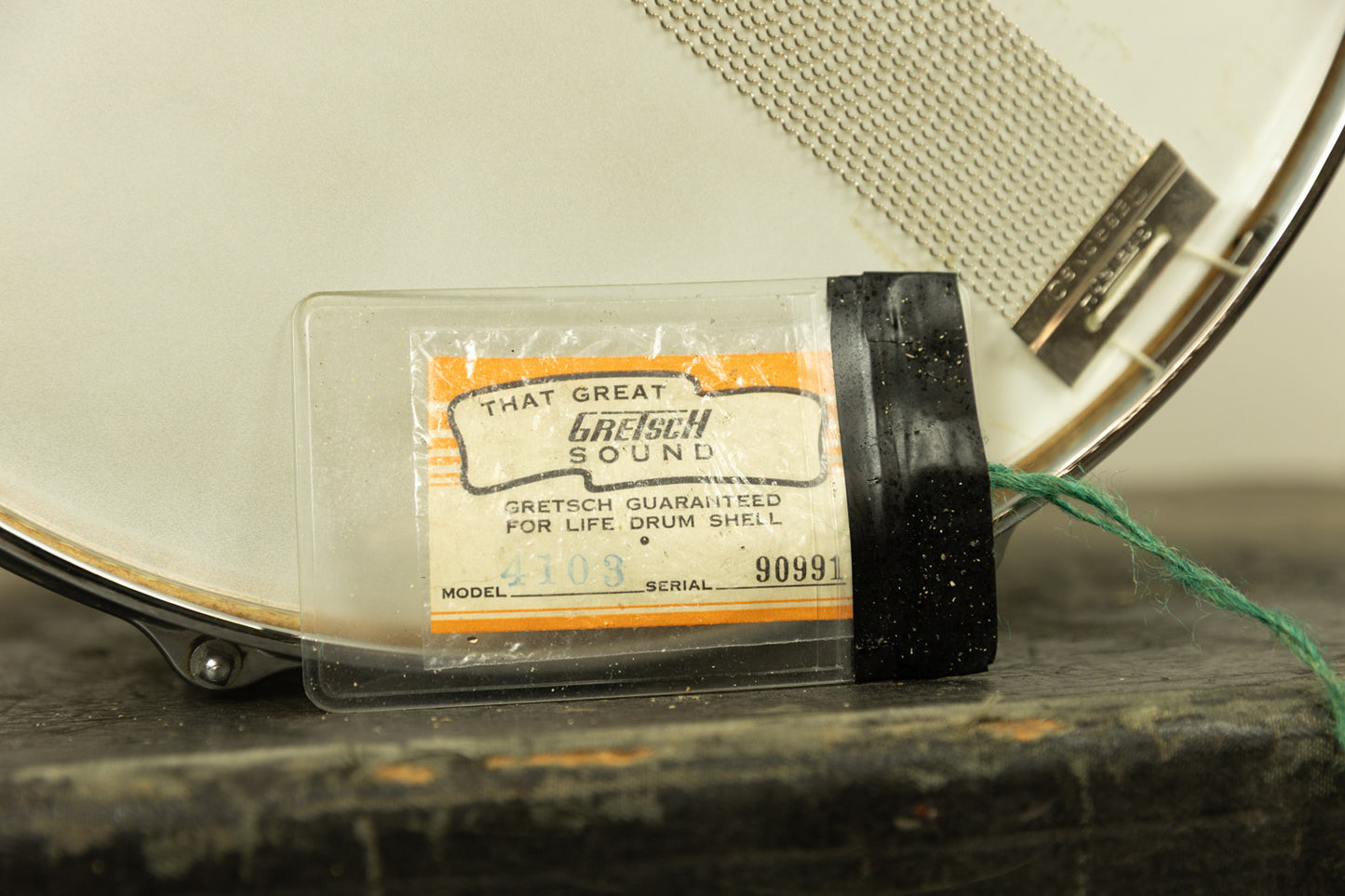 1960s Gretsch 5.5x14 White Marine Pearl Mode 4103 Snare Drum