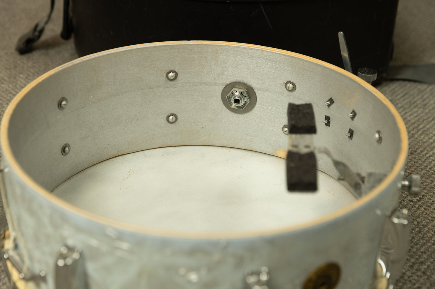 1960s Gretsch 5.5x14 White Marine Pearl Mode 4103 Snare Drum