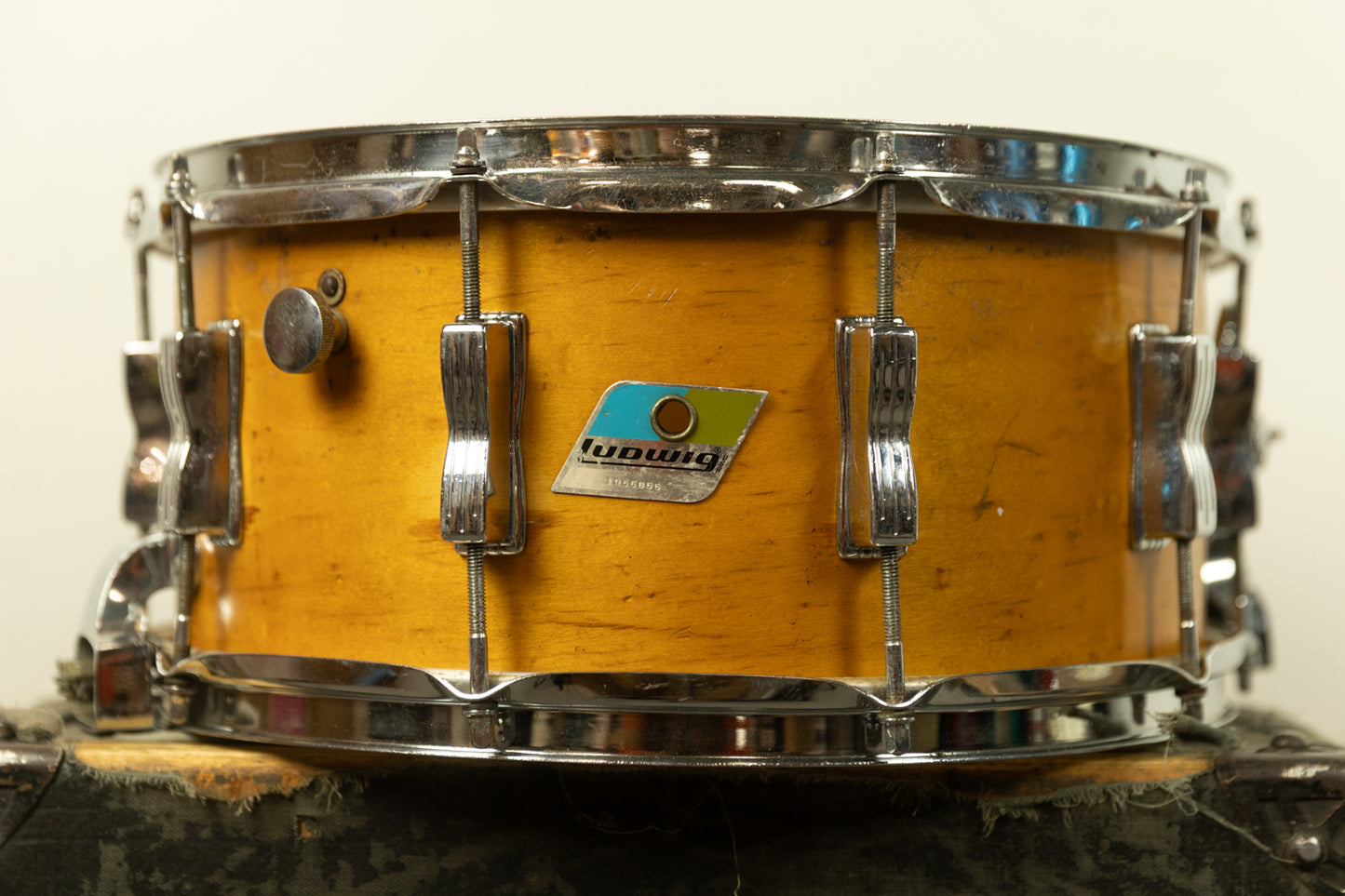 1970s Ludwig 6.5x14 Rock/Concert Natural Maple Wood Snare Drum