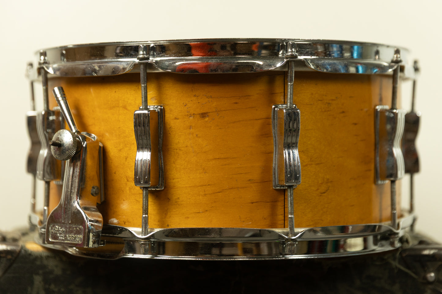 1970s Ludwig 6.5x14 Rock/Concert Natural Maple Wood Snare Drum