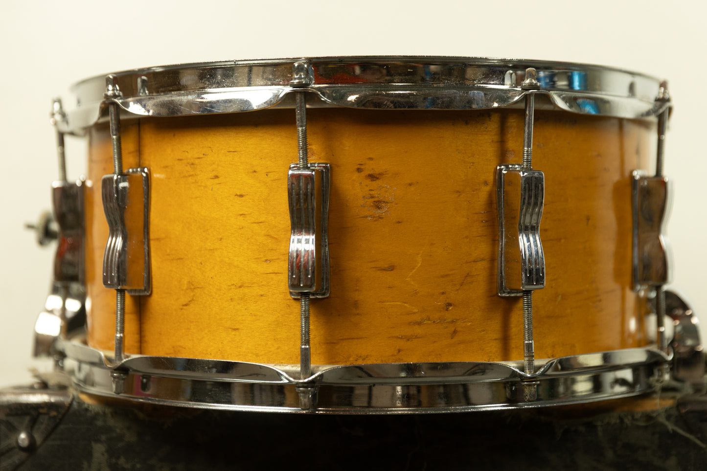 1970s Ludwig 6.5x14 Rock/Concert Natural Maple Wood Snare Drum