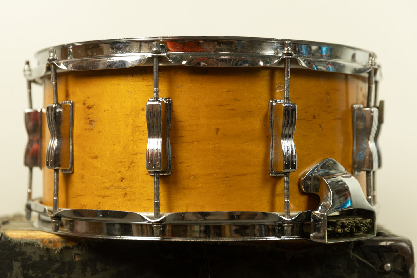 1970s Ludwig 6.5x14 Rock/Concert Natural Maple Wood Snare Drum