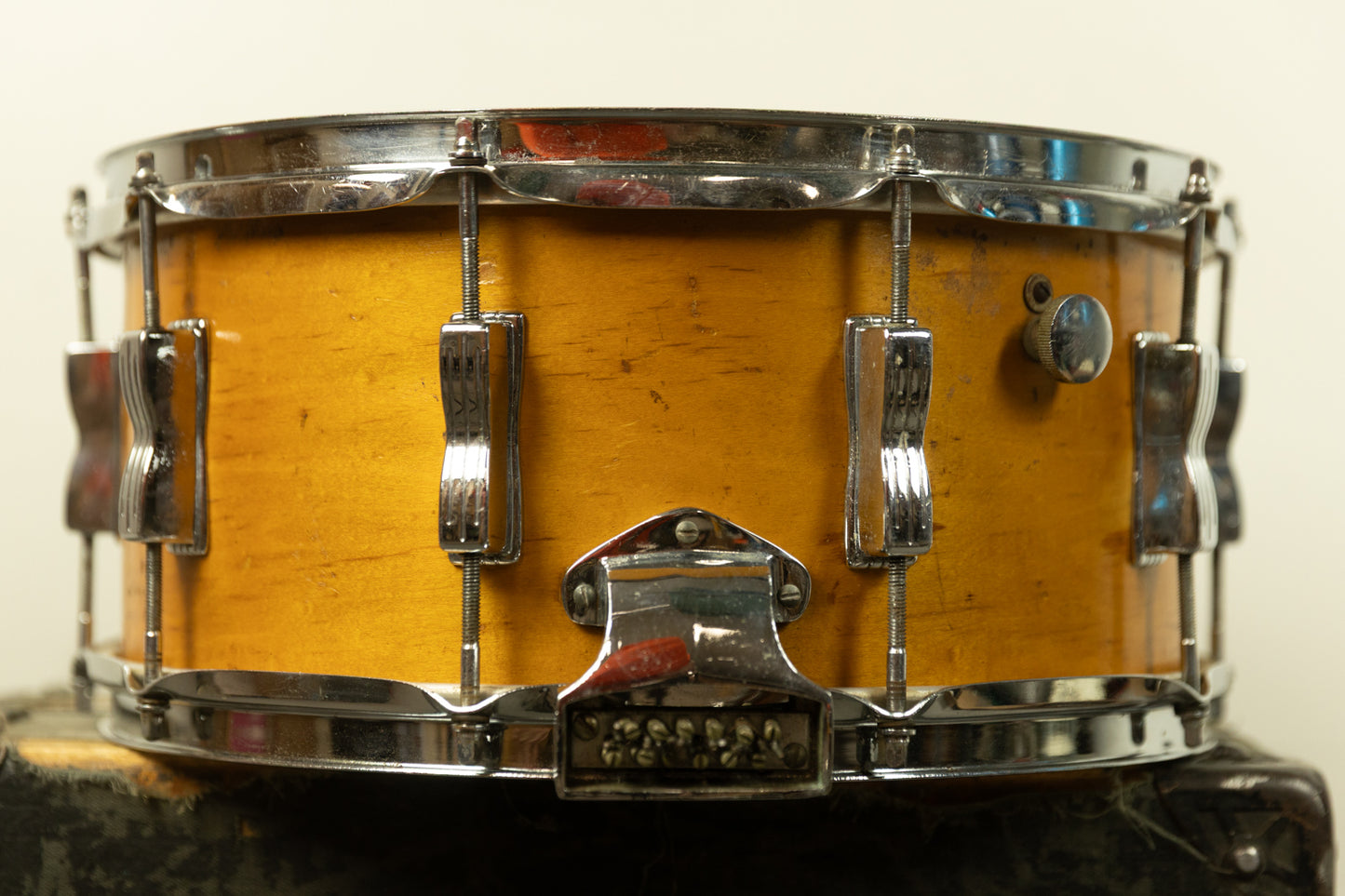 1970s Ludwig 6.5x14 Rock/Concert Natural Maple Wood Snare Drum
