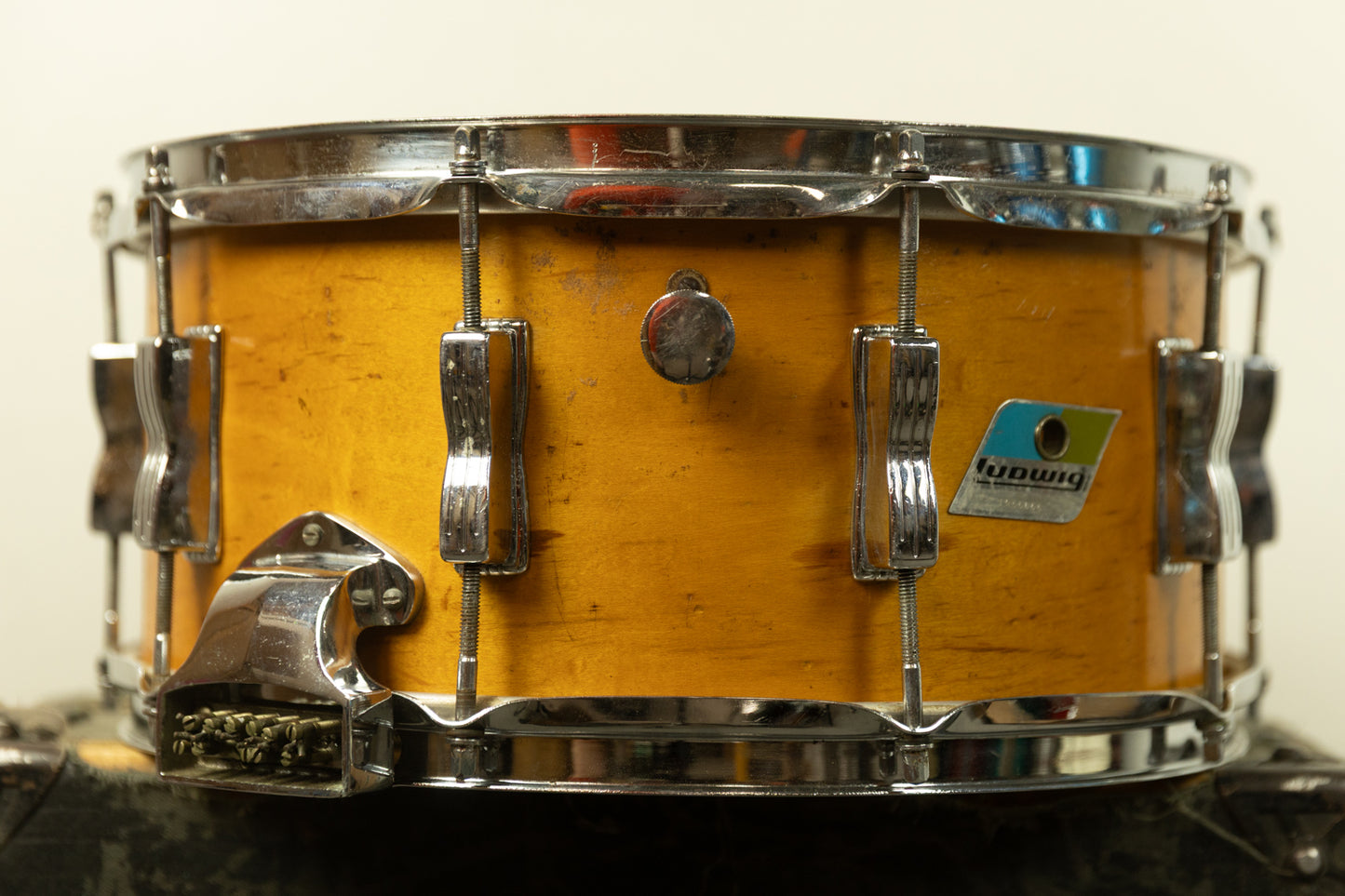 1970s Ludwig 6.5x14 Rock/Concert Natural Maple Wood Snare Drum