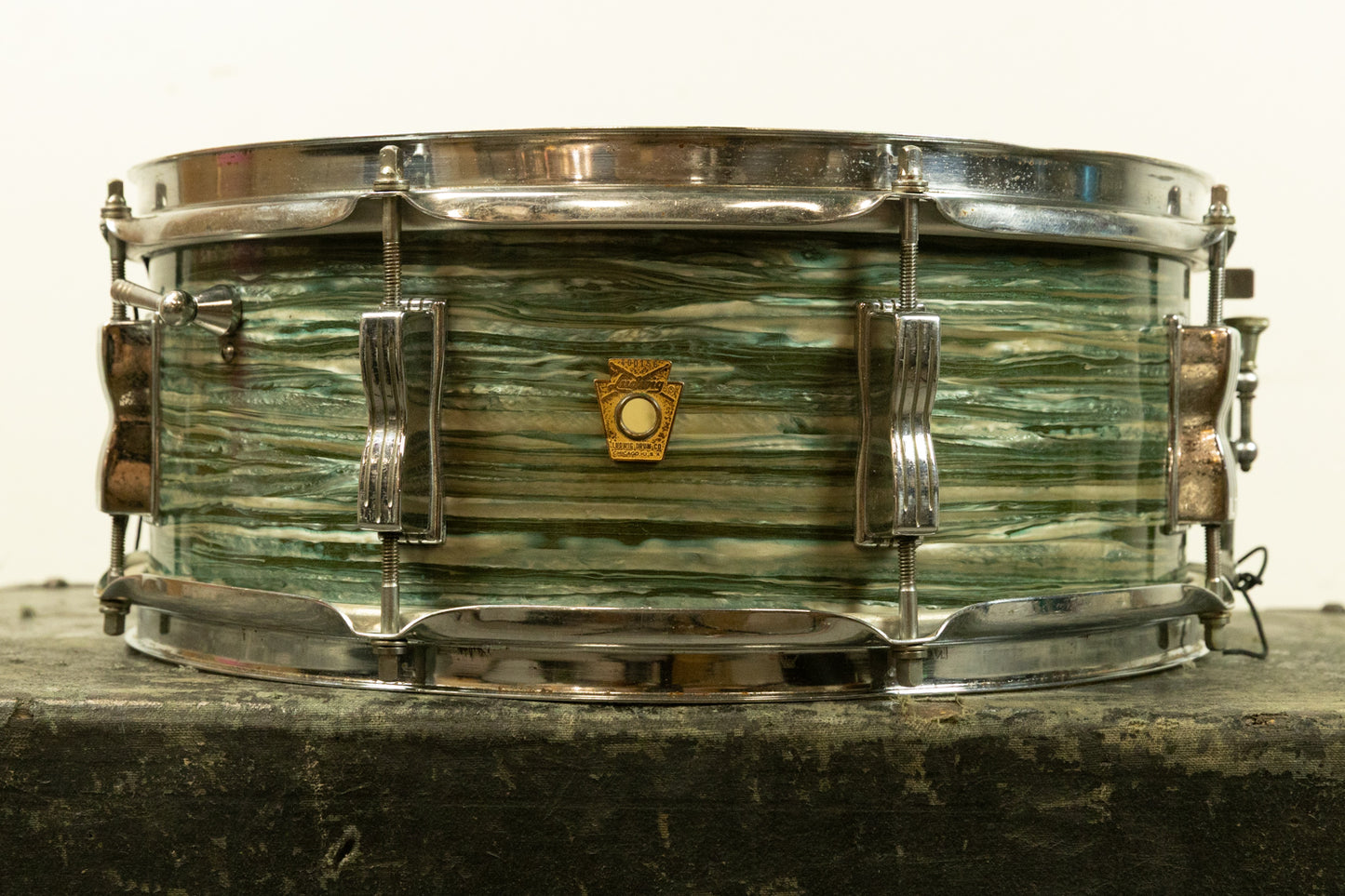 1960s Ludwig 5x14 Oyster Blue Jazz Festival Snare Drum