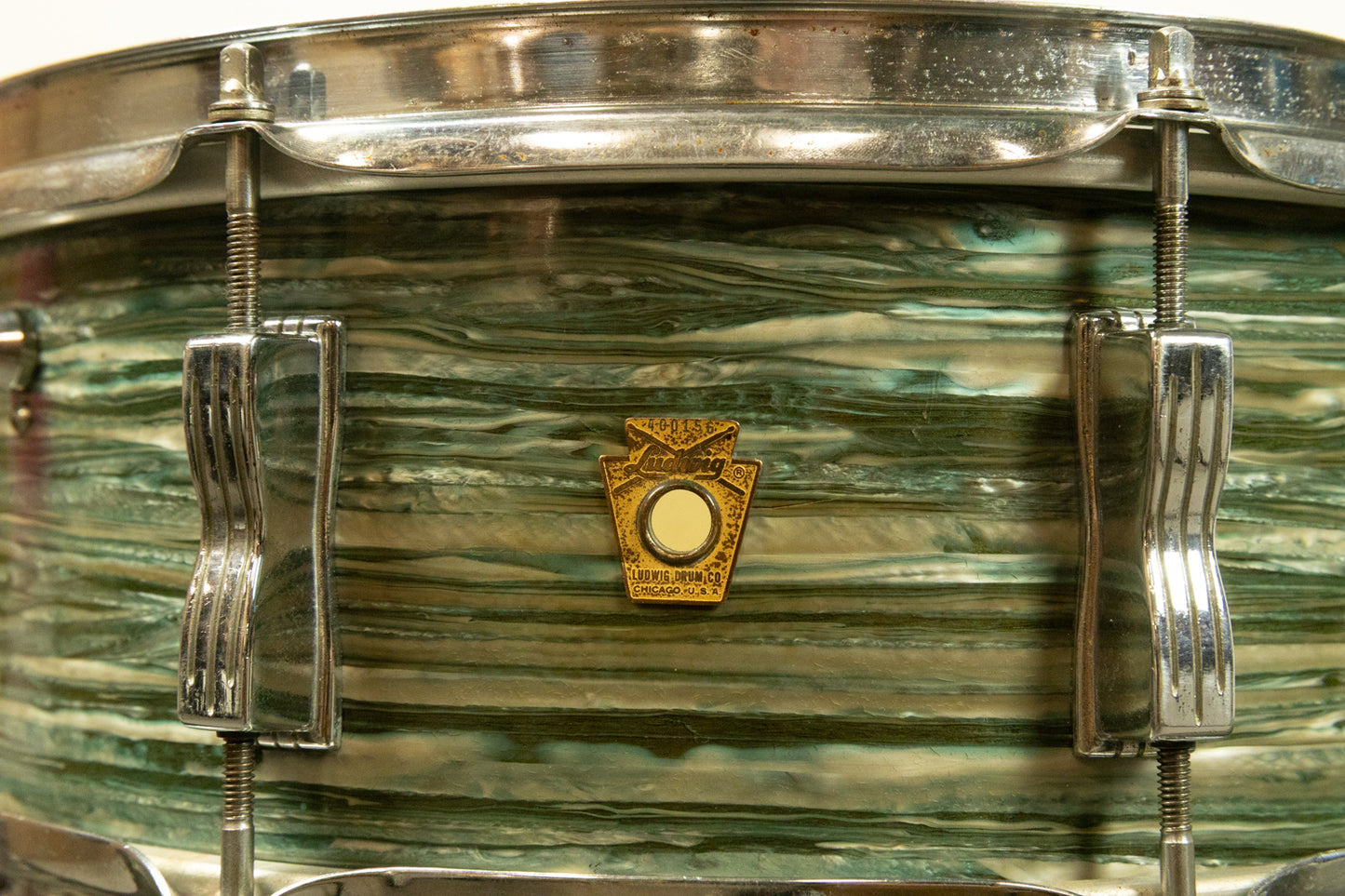 1960s Ludwig 5x14 Oyster Blue Jazz Festival Snare Drum