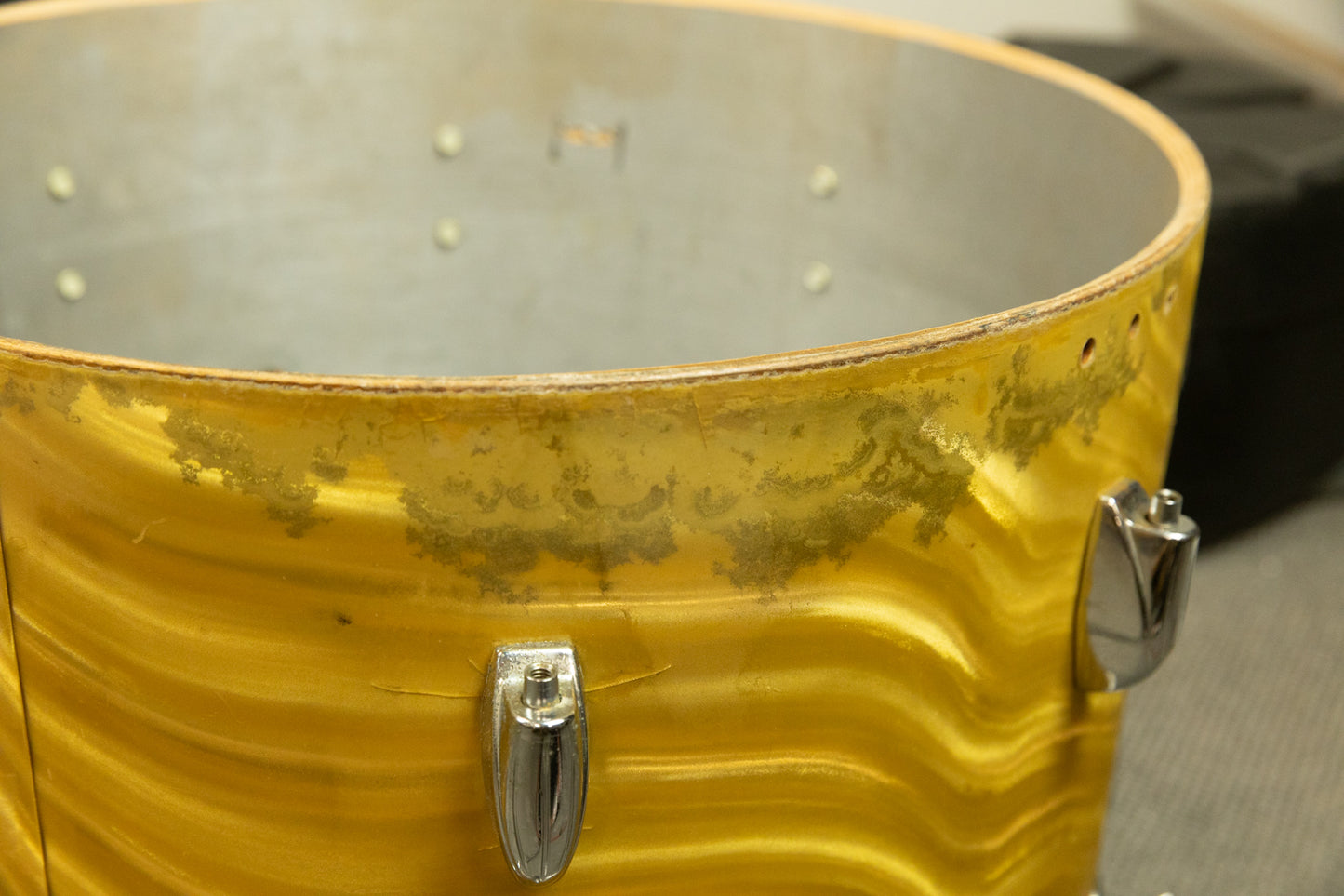 1960s Gretsch Gold Satin Flame "Double Bass" Drum Set