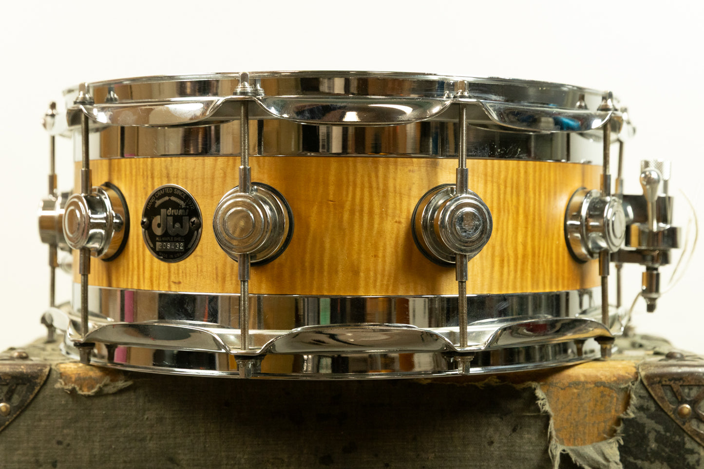 2001 DW 6x14 Natural Satin Oil Edge Snare Drum