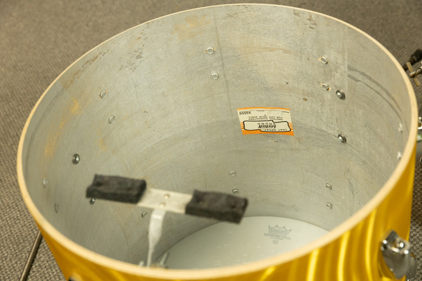 1960s Gretsch Gold Satin Flame "Double Bass" Drum Set