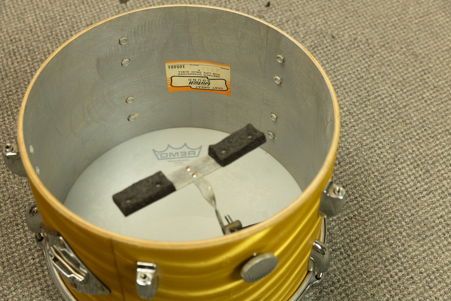 1960s Gretsch Gold Satin Flame "Double Bass" Drum Set