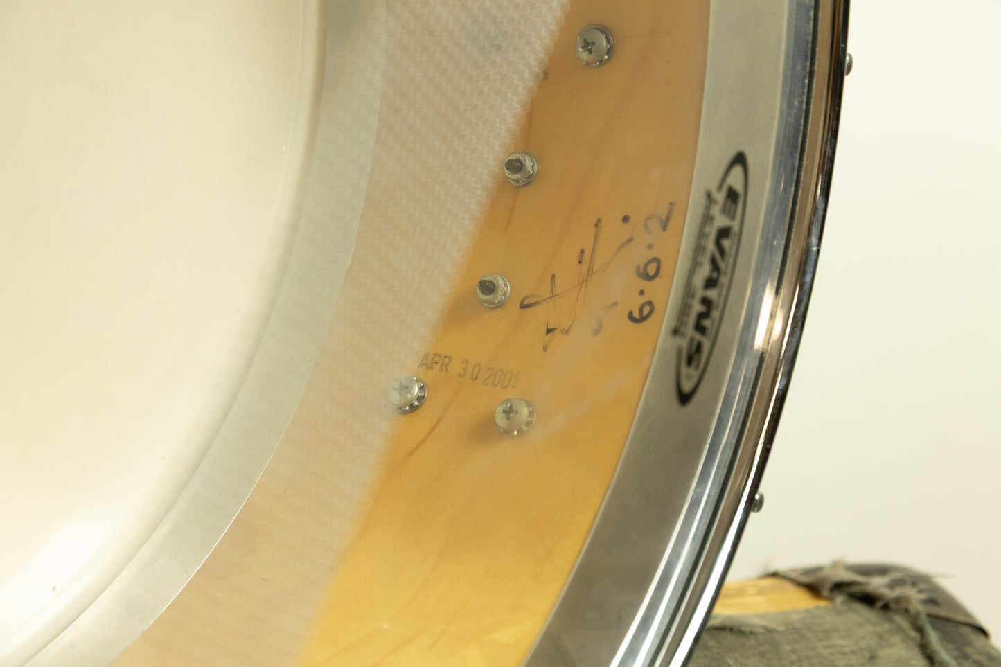 2001 DW 6x14 Natural Satin Oil Edge Snare Drum