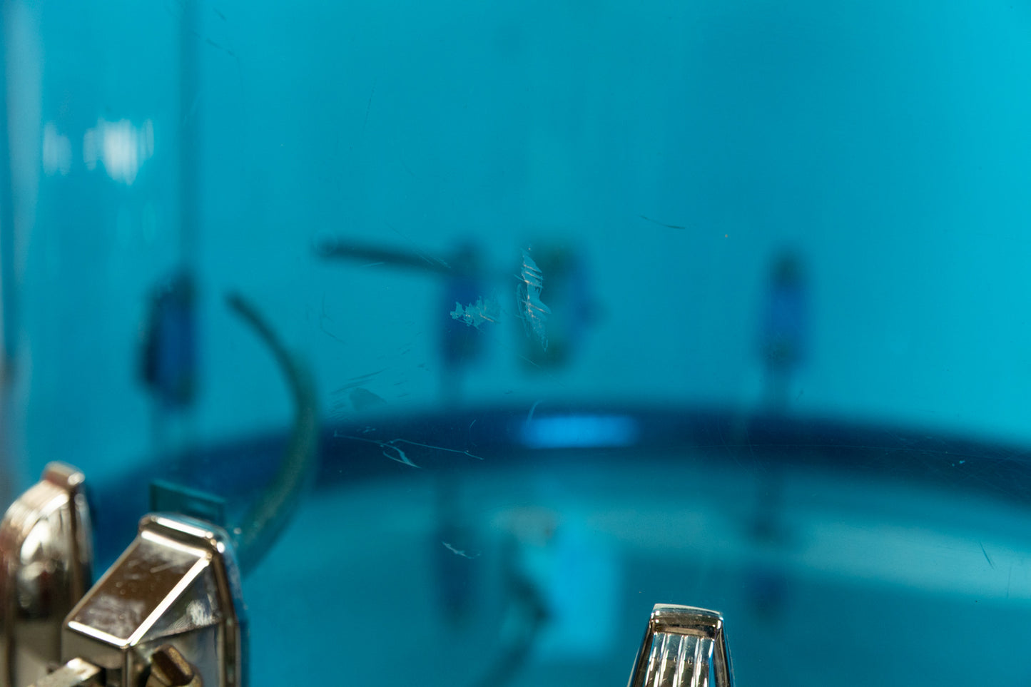 1970s Ludwig 14x22 Blue Vistalite Bass Drum