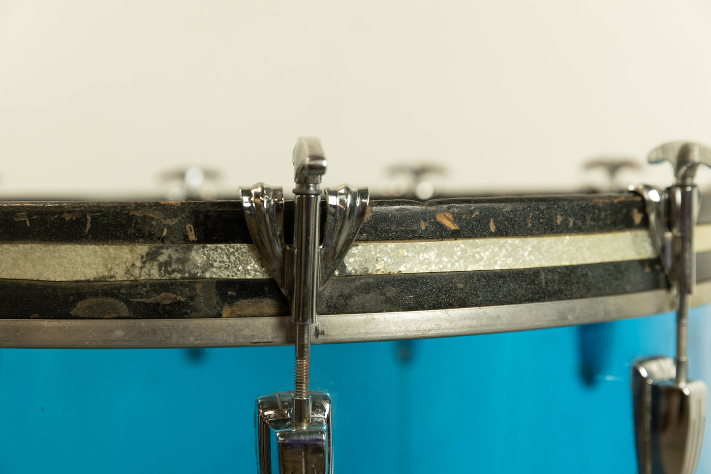 1970s Ludwig 14x22 Blue Vistalite Bass Drum