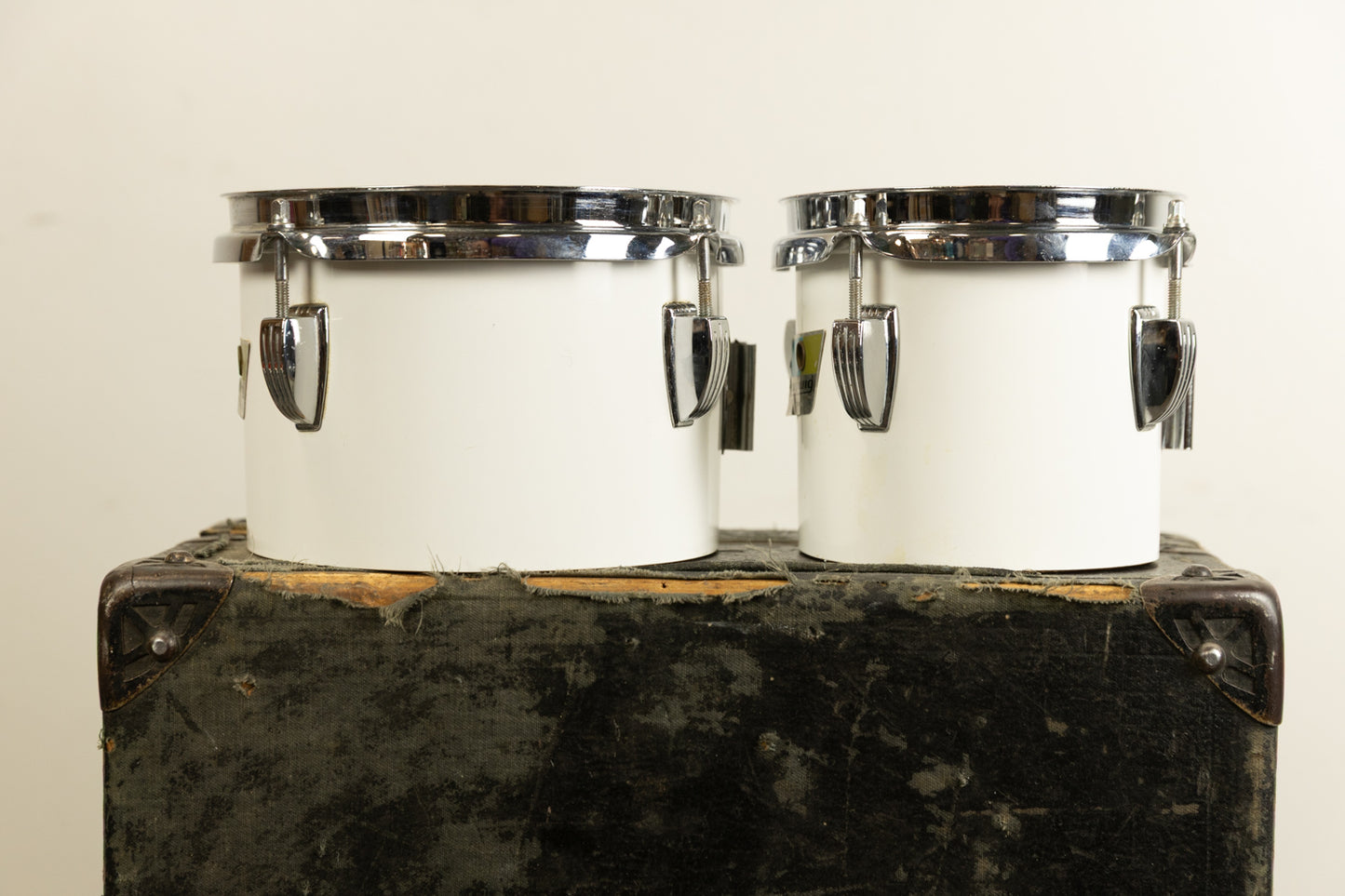1970s Ludwig 6" and 8" White Cortex Concert Toms