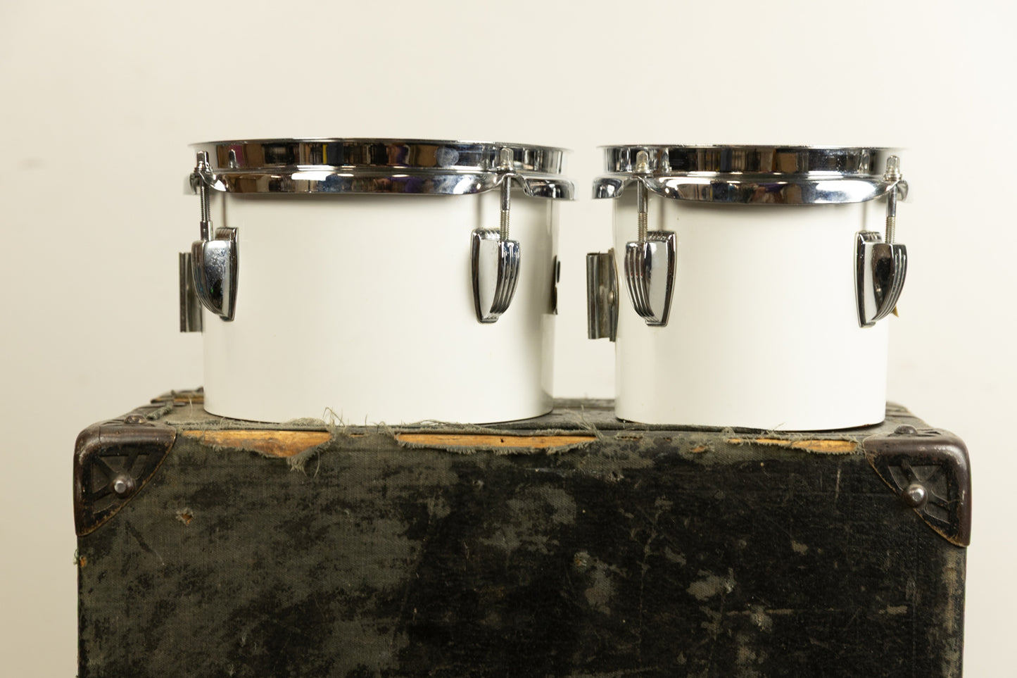 1970s Ludwig 6" and 8" White Cortex Concert Toms