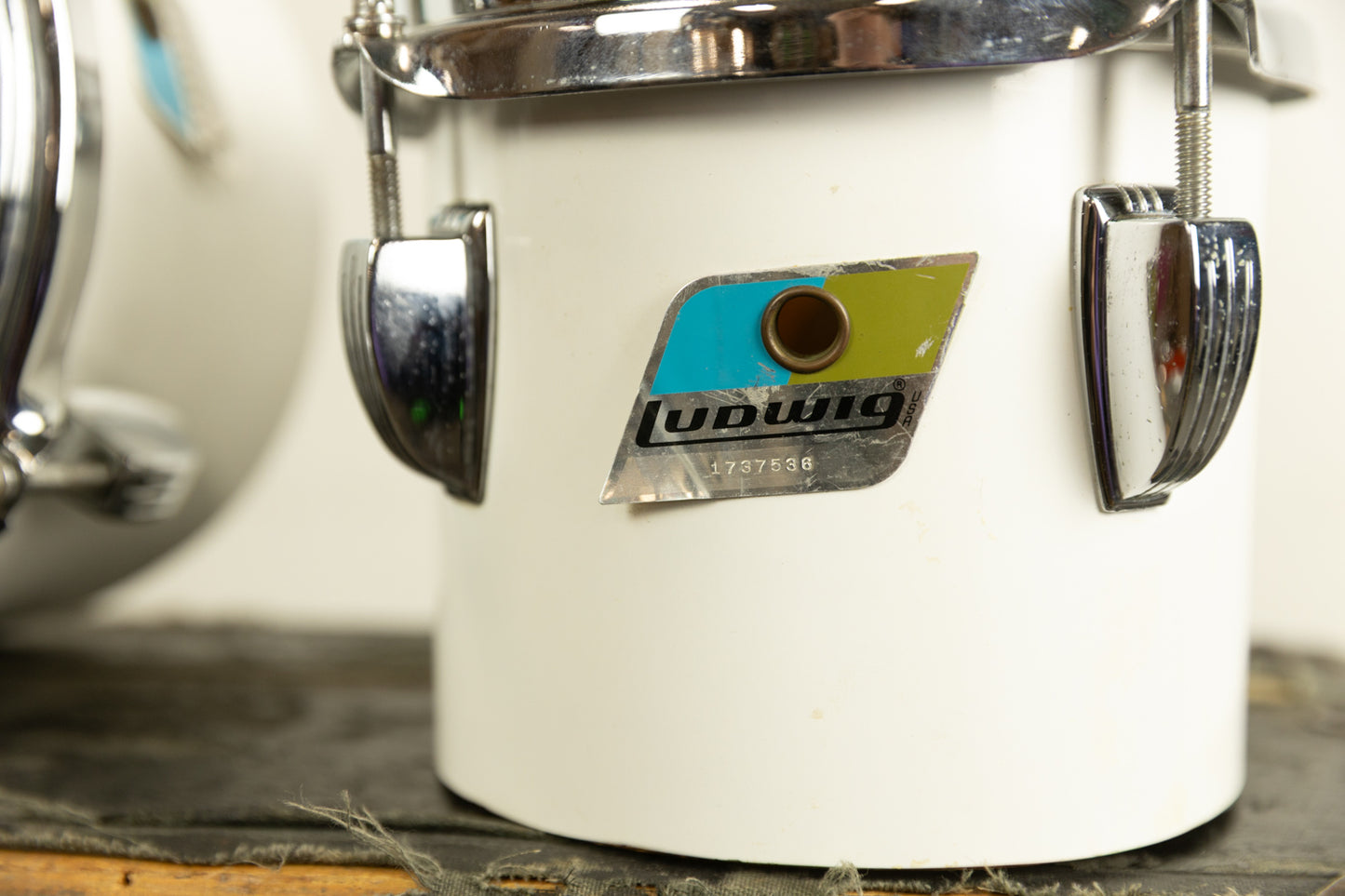 1970s Ludwig 6" and 8" White Cortex Concert Toms