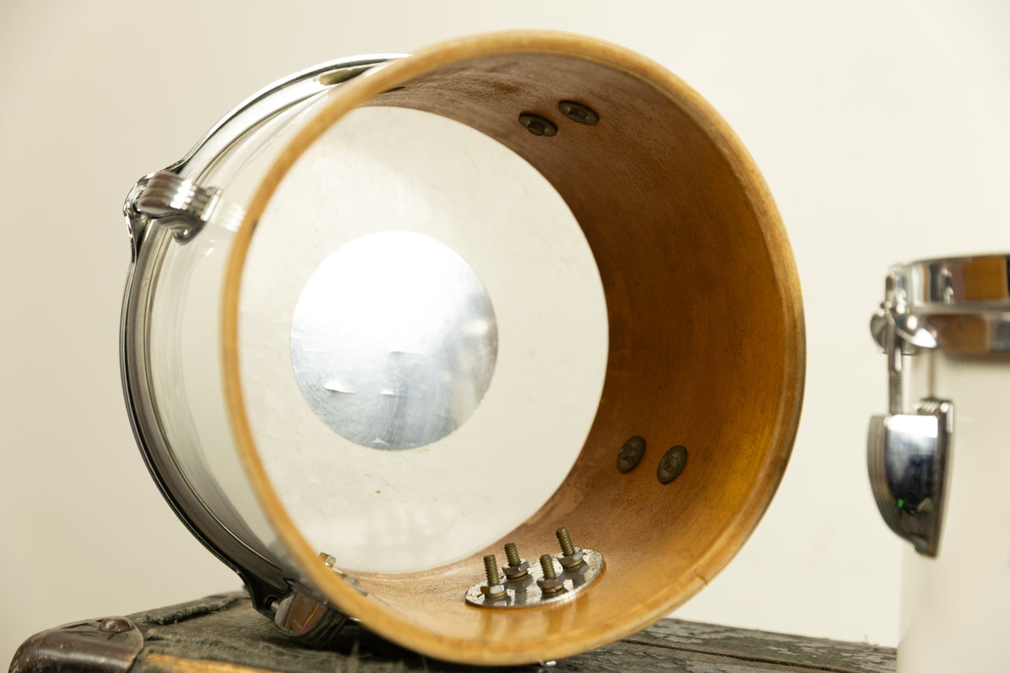 1970s Ludwig 6" and 8" White Cortex Concert Toms