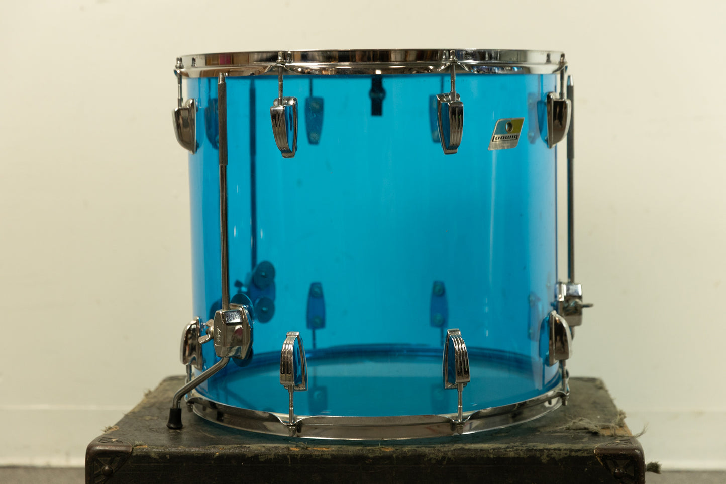 1970s Ludwig 16x18 Blue Vistalite Floor Tom