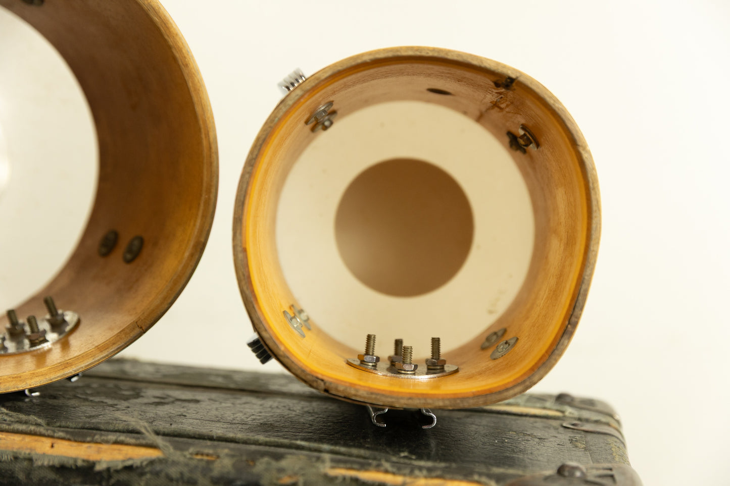 1970s Ludwig 6" and 8" White Cortex Concert Toms