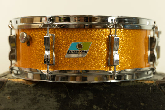 1970s Ludwig 5x14 Gold Sparkle Jazz Festival Snare Drum