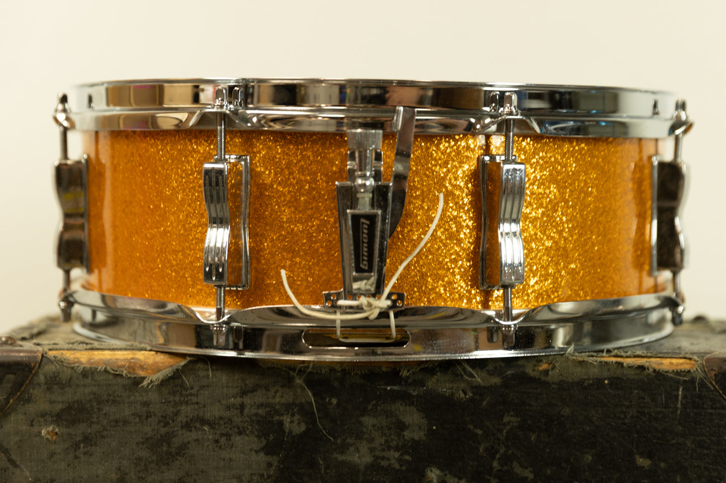 1970s Ludwig 5x14 Gold Sparkle Jazz Festival Snare Drum
