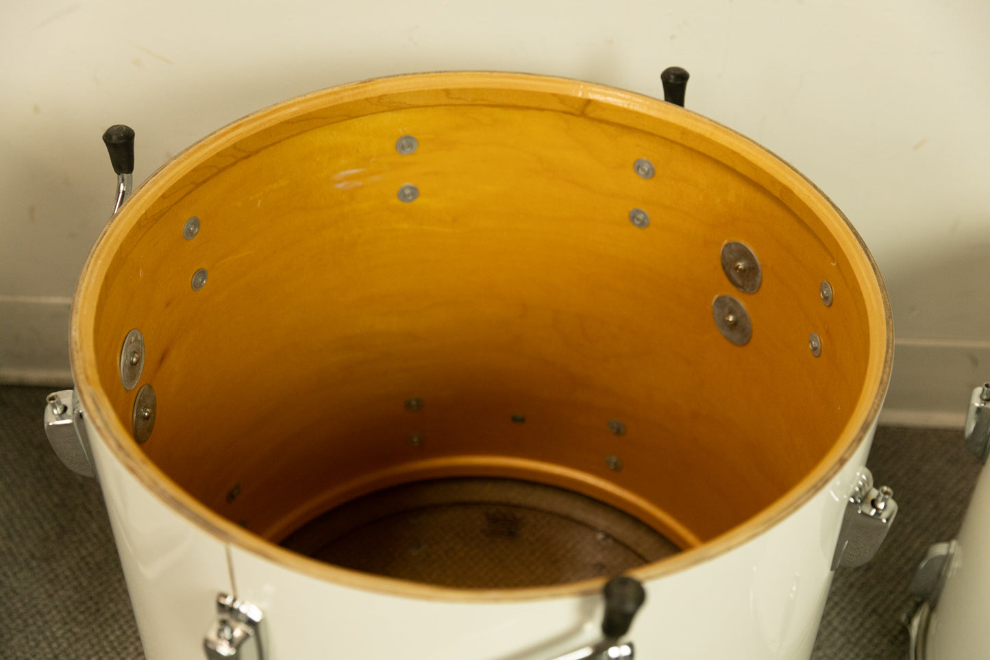 1970s Ludwig White Cortex 14x24 12x15 and 16x18 Drum Set