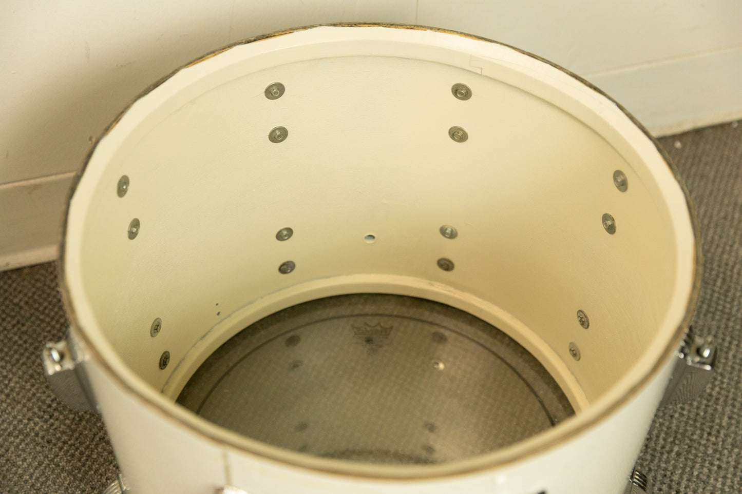 1970s Ludwig White Cortex 14x24 12x15 and 16x18 Drum Set