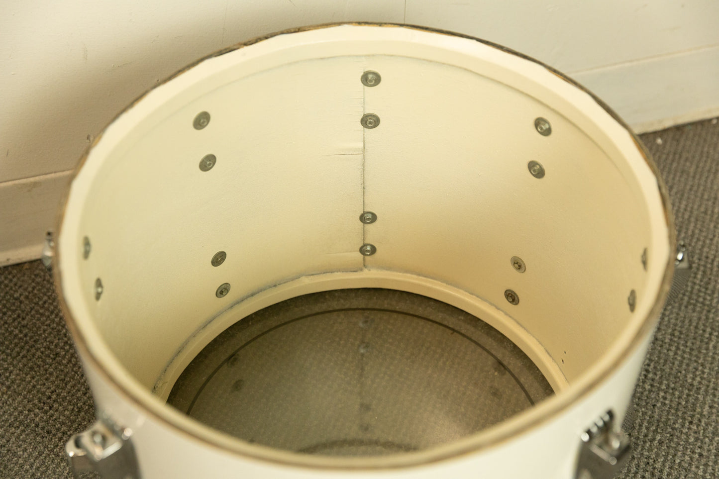 1970s Ludwig White Cortex 14x24 12x15 and 16x18 Drum Set