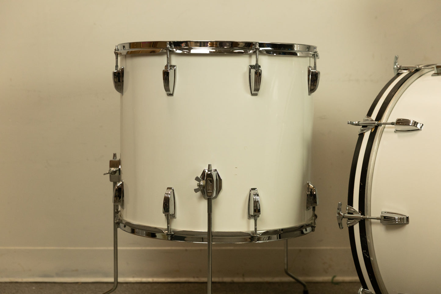 1970s Ludwig White Cortex 14x24 12x15 and 16x18 Drum Set