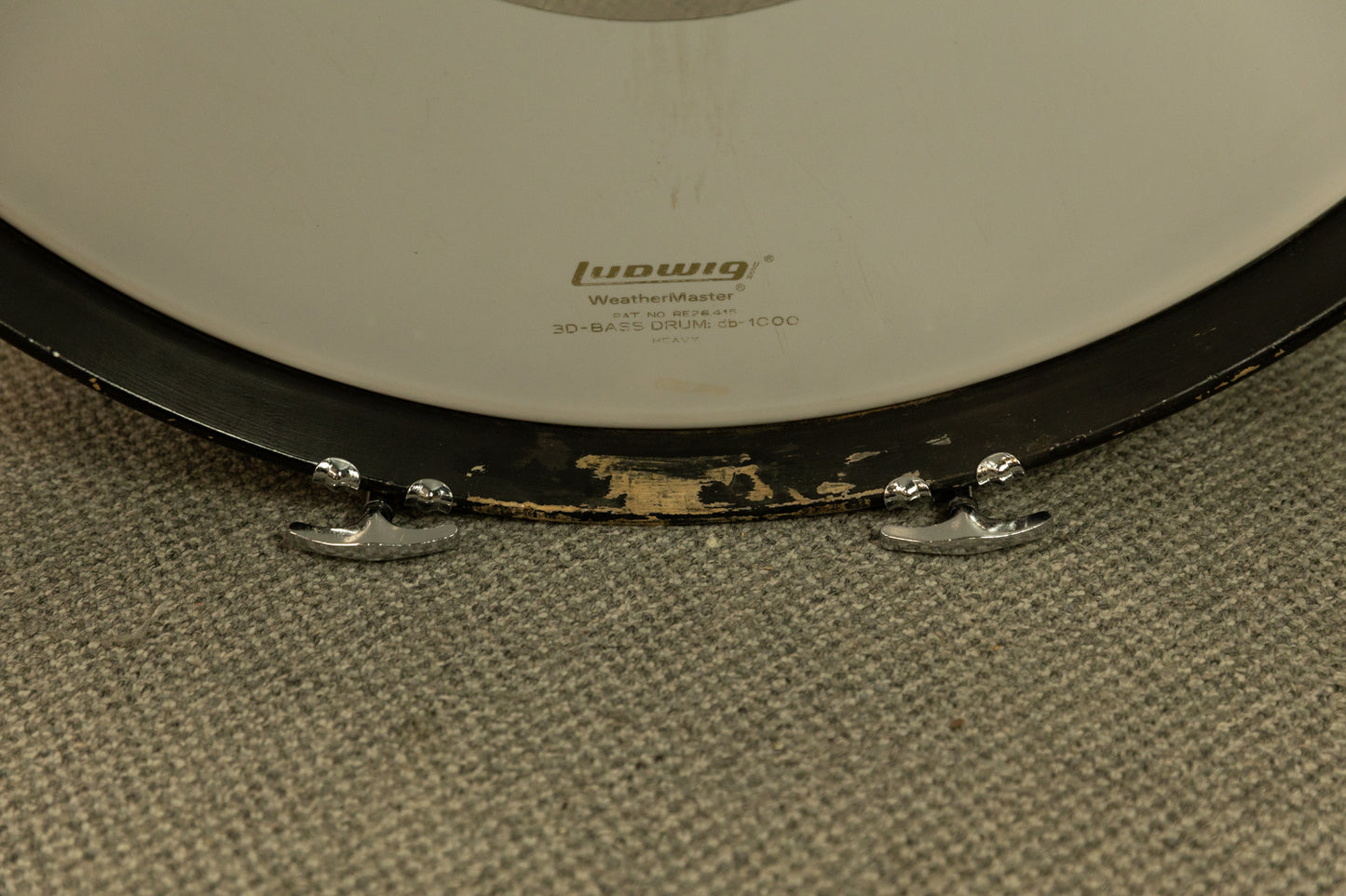 1970s Ludwig White Cortex 14x24 12x15 and 16x18 Drum Set