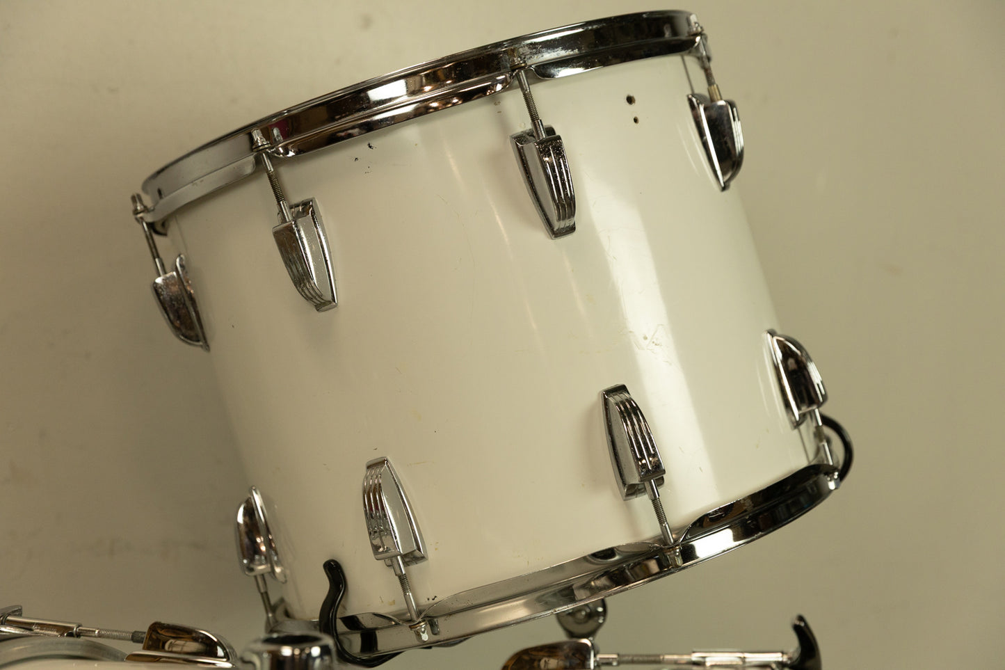 1970s Ludwig White Cortex 14x24 12x15 and 16x18 Drum Set