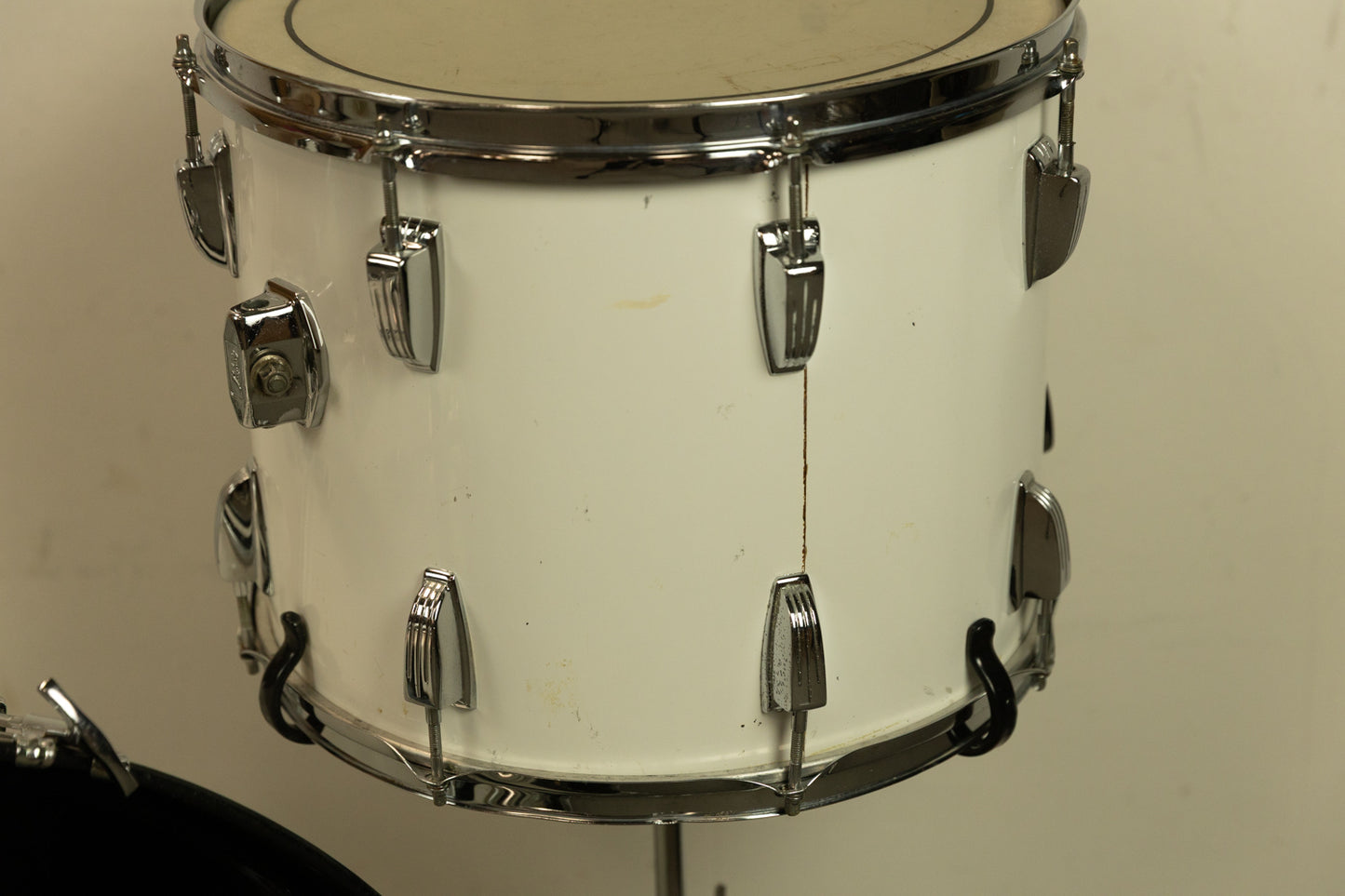 1970s Ludwig White Cortex 14x24 12x15 and 16x18 Drum Set