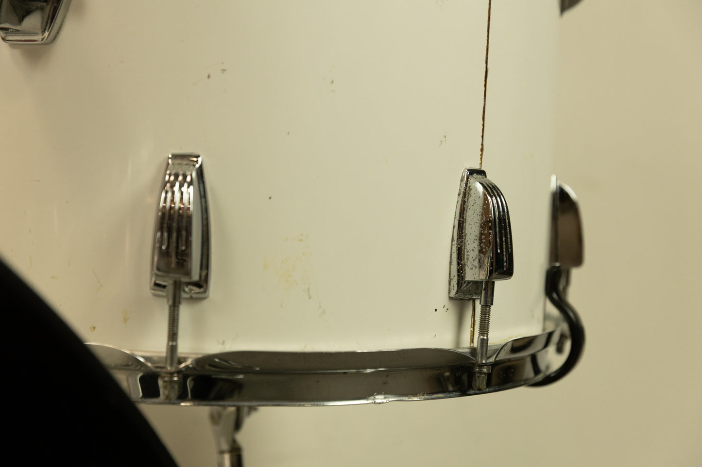 1970s Ludwig White Cortex 14x24 12x15 and 16x18 Drum Set