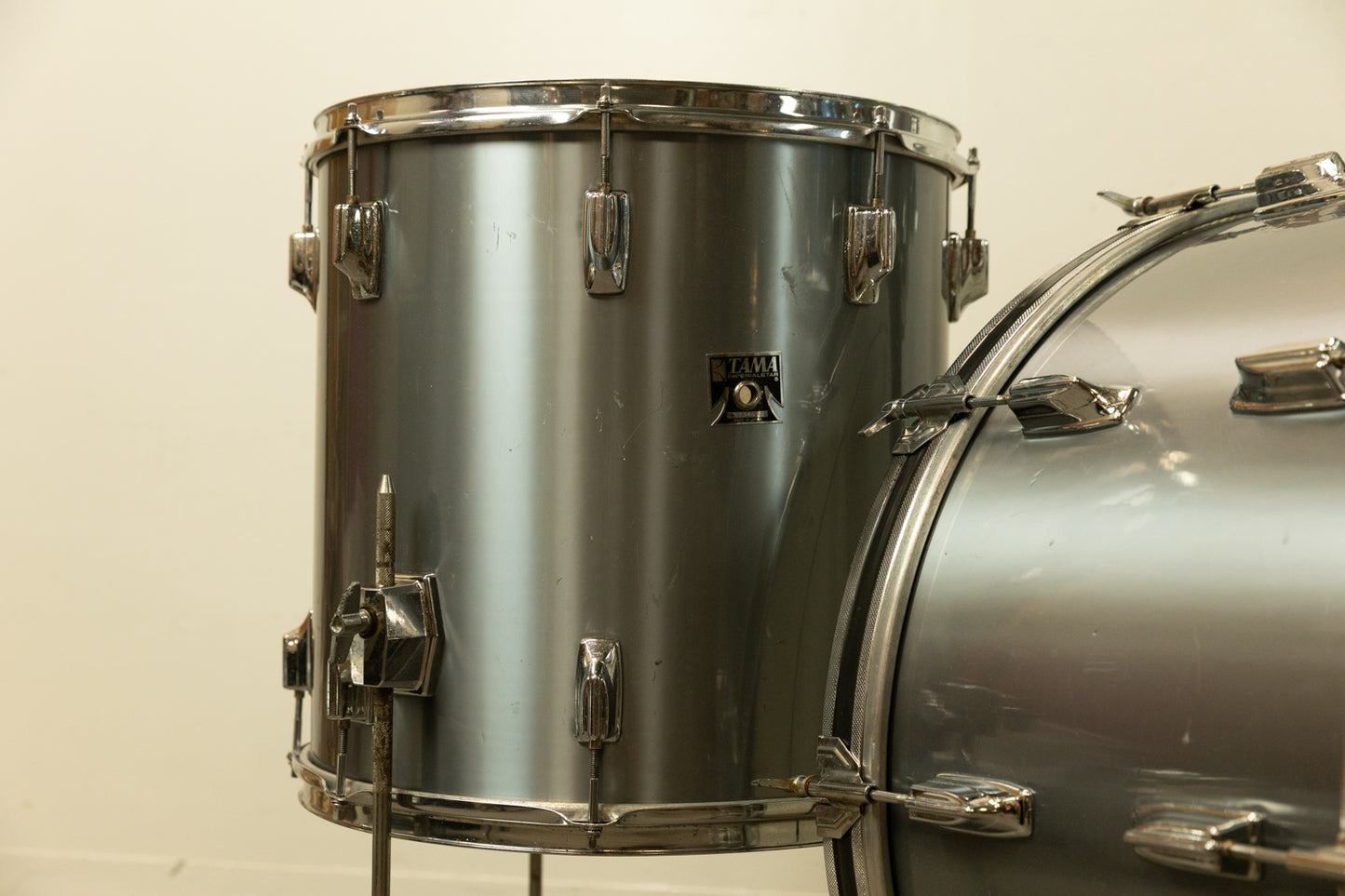 1970s Tama Imperialstar Royal Pewter Drum Set 14x26 9x13 and 16x16