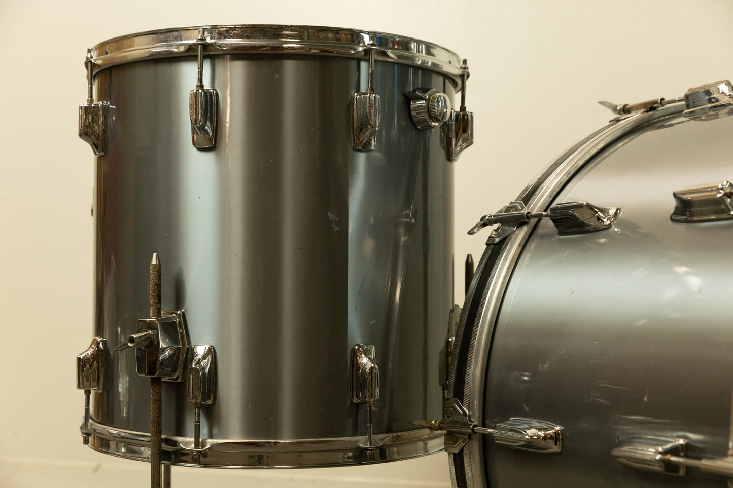 1970s Tama Imperialstar Royal Pewter Drum Set 14x26 9x13 and 16x16