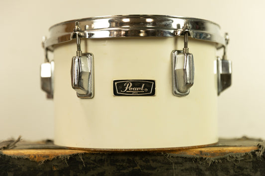 1970s Pearl 6.5x10 White Fiberglass Concert Tom