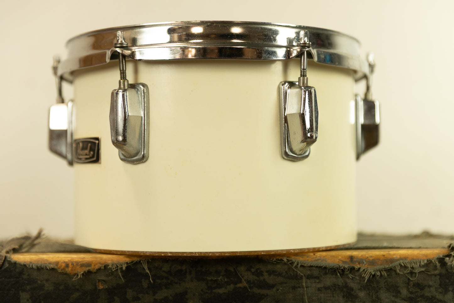 1970s Pearl 6.5x10 White Fiberglass Concert Tom