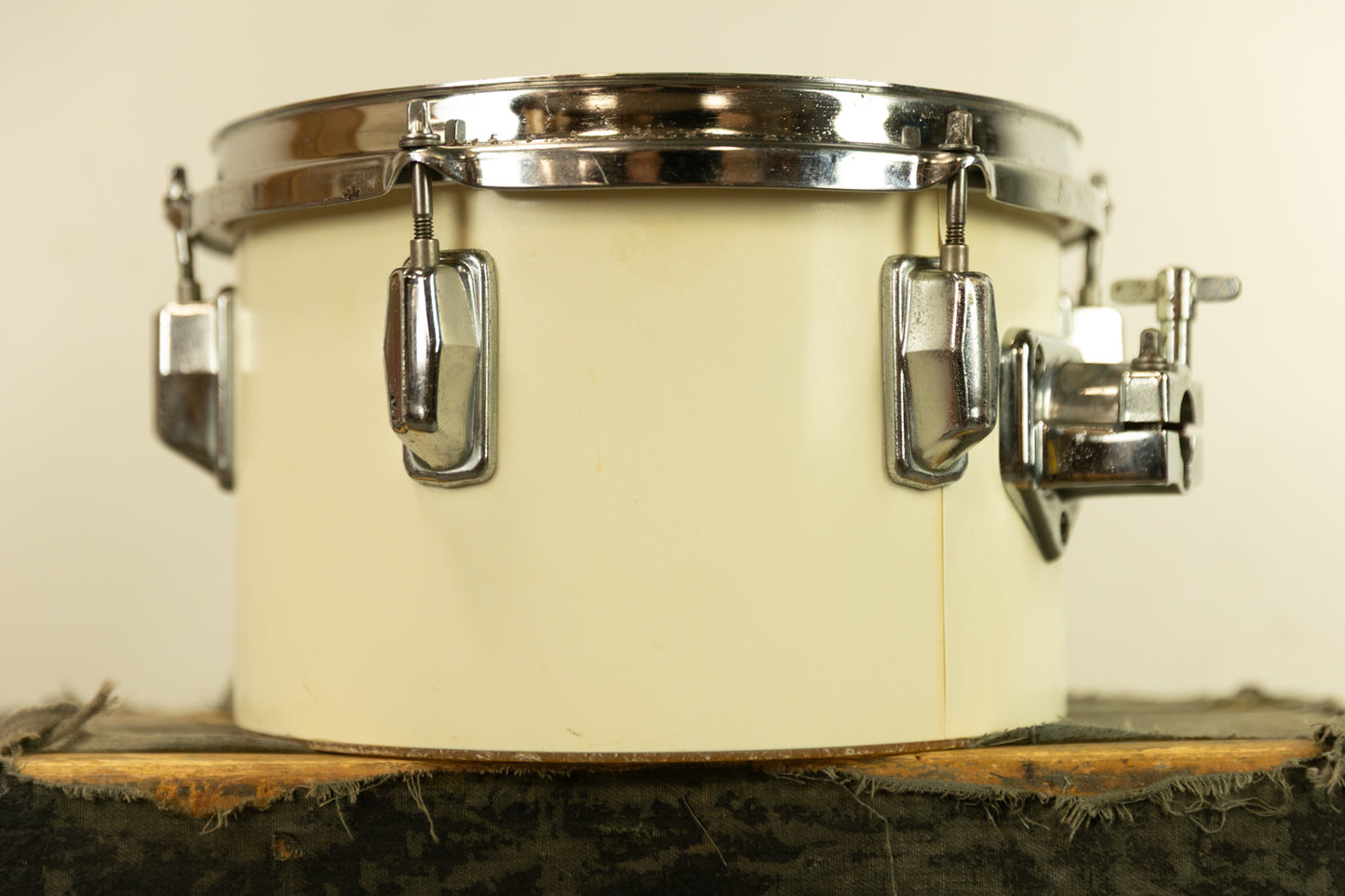 1970s Pearl 6.5x10 White Fiberglass Concert Tom