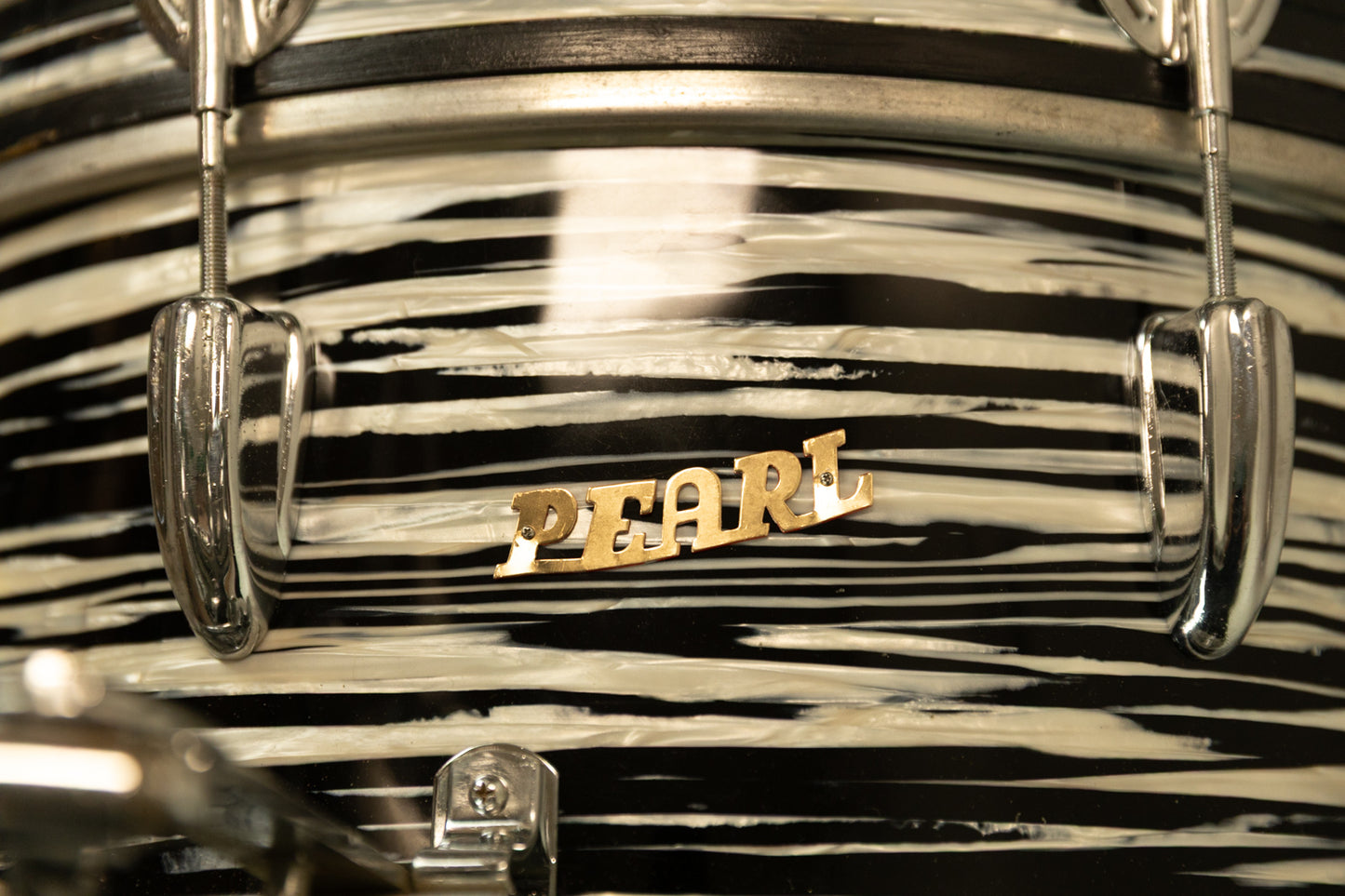 1970s Pearl Thunder King Black Tiger Pearl Drum Set