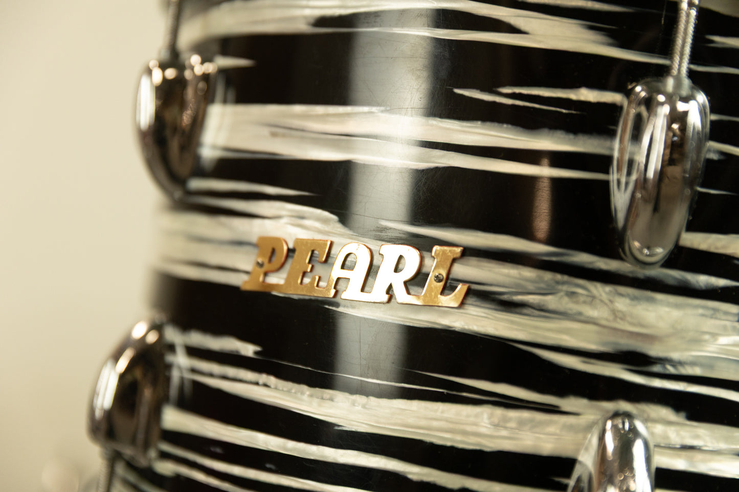 1970s Pearl Thunder King Black Tiger Pearl Drum Set