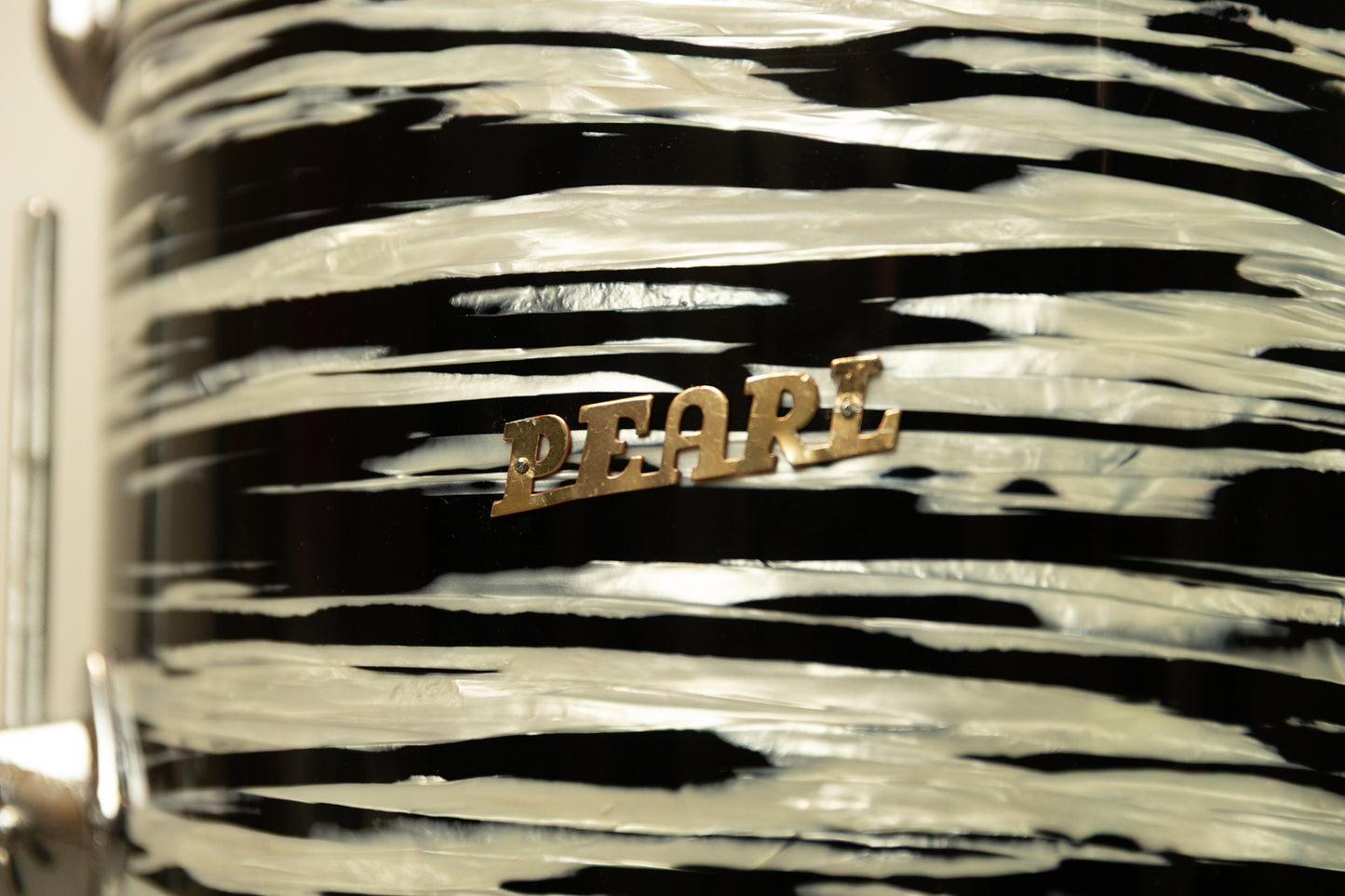 1970s Pearl Thunder King Black Tiger Pearl Drum Set