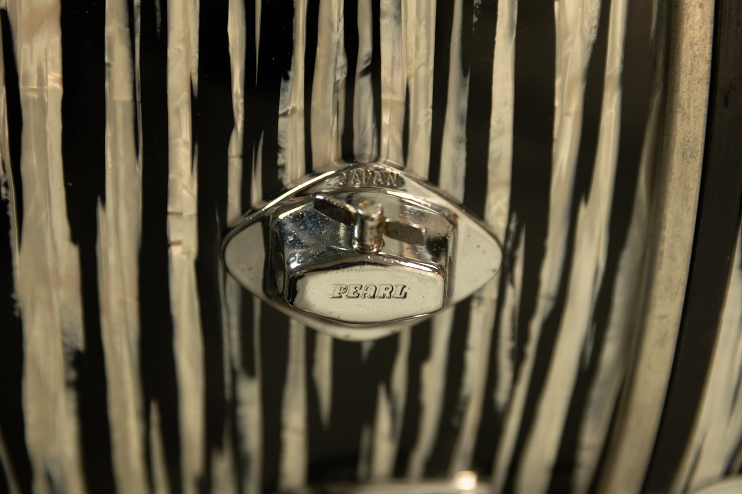 1970s Pearl Thunder King Black Tiger Pearl Drum Set