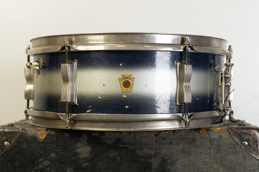 1960s Ludwig 5x14 Blue and Silver Duco Pioneer Snare Drum