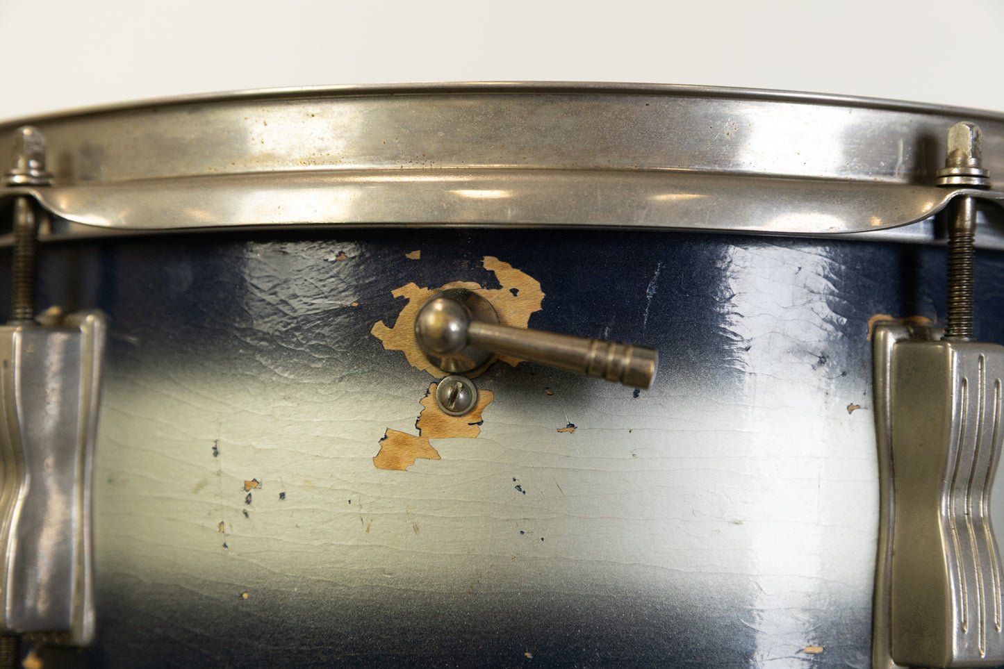 1960s Ludwig 5x14 Blue and Silver Duco Pioneer Snare Drum