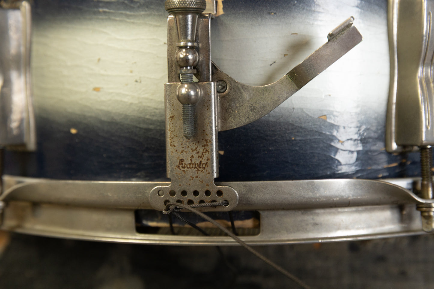1960s Ludwig 5x14 Blue and Silver Duco Pioneer Snare Drum