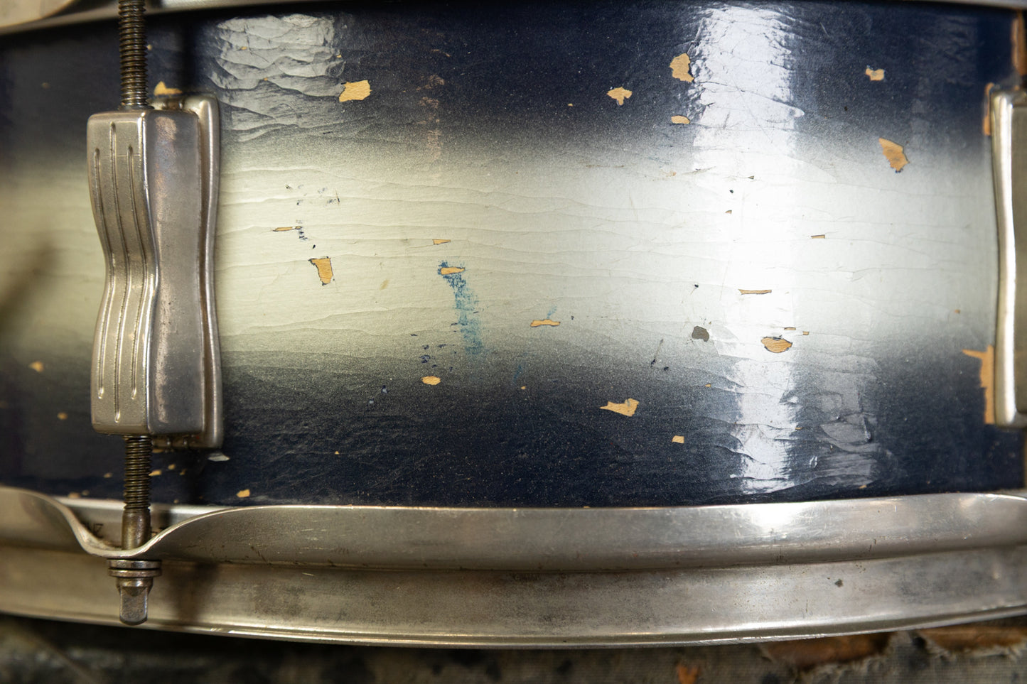 1960s Ludwig 5x14 Blue and Silver Duco Pioneer Snare Drum