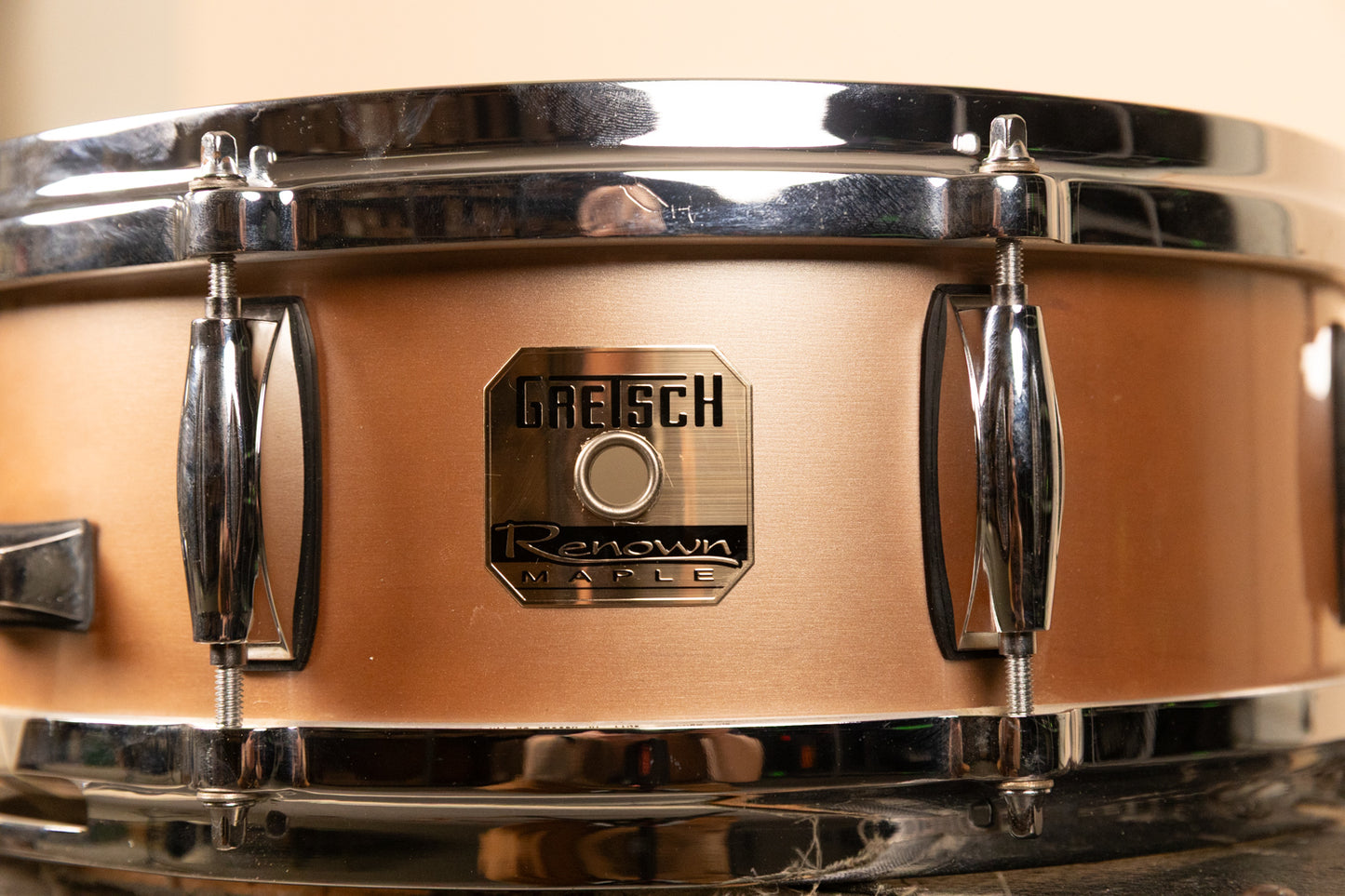 2000s Gretsch 5x14 Renown Champagne Silk Snare Drum