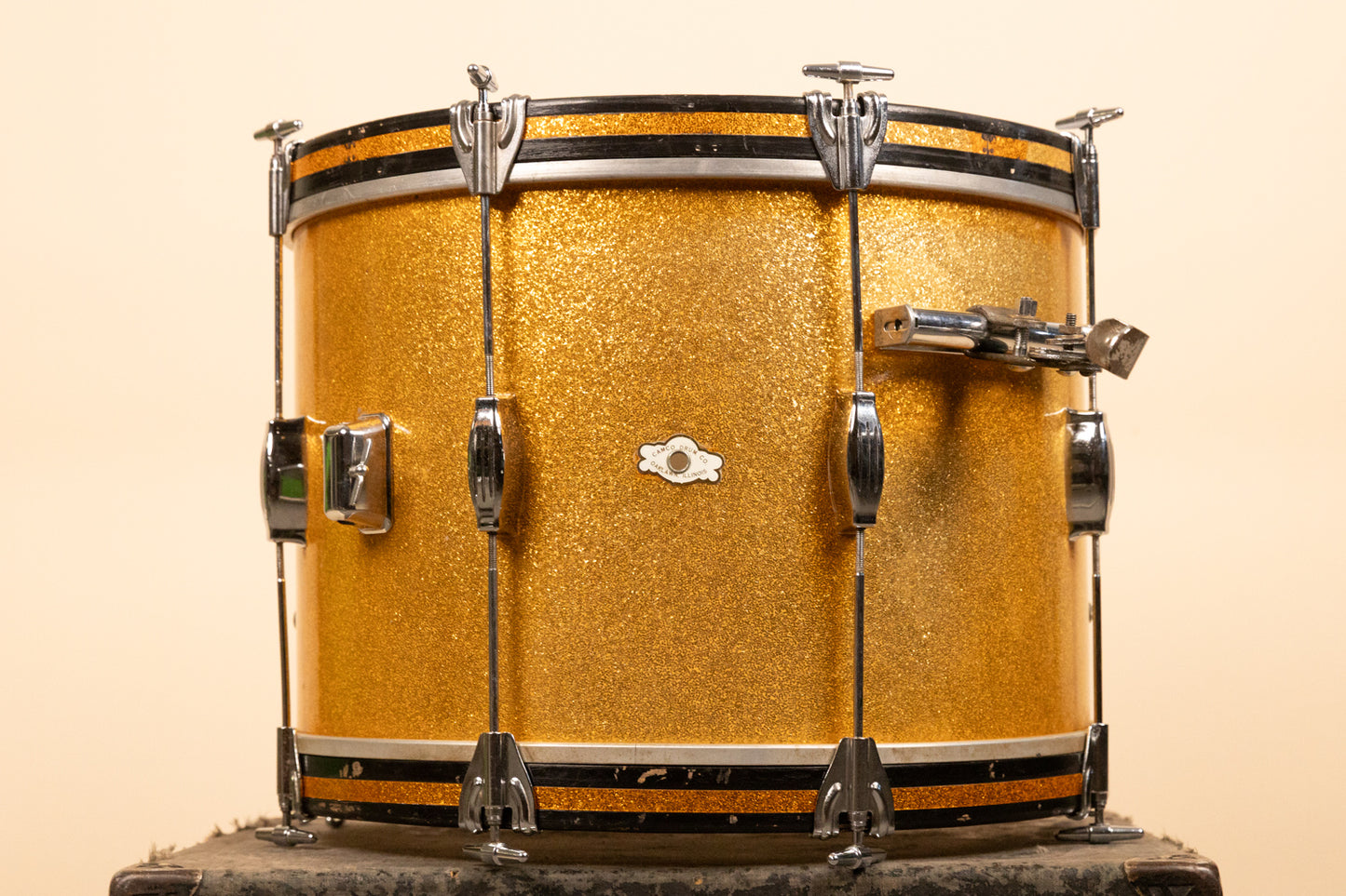 Vintage Camco 14x20 Gold Sparkle Tuxedo Bass Drum