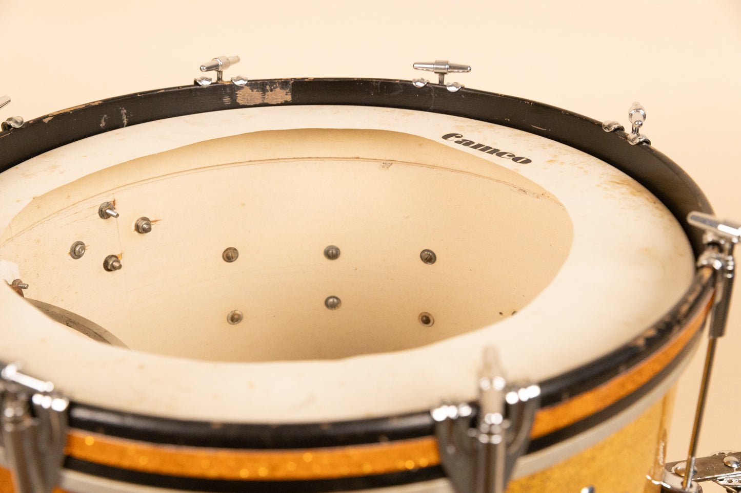 Vintage Camco 14x20 Gold Sparkle Tuxedo Bass Drum